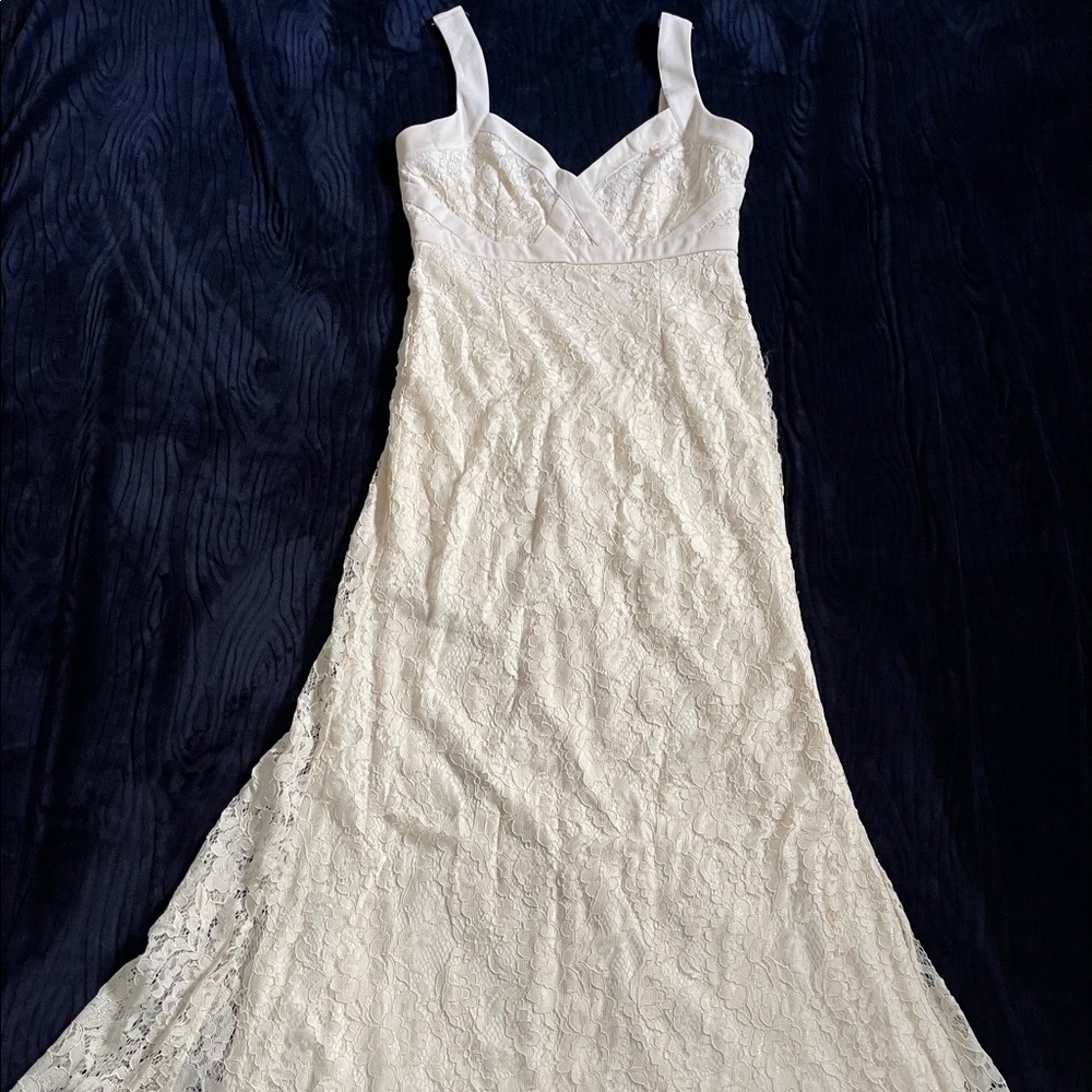 Lulus Creamy Lace Maxi Dress